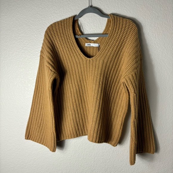 Zara Sweaters - NWT Zara Brown/Orange 100% Wool Fall Sweater size XS/S